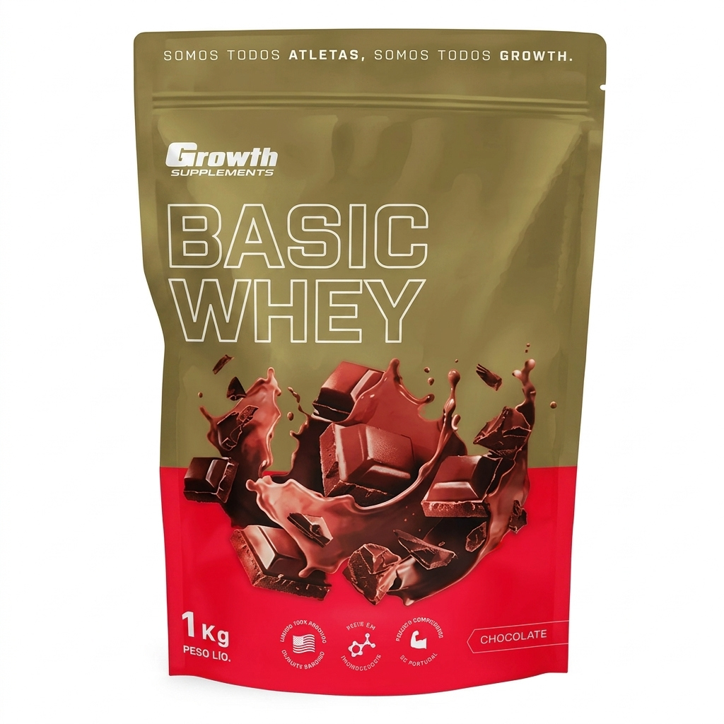 Basic Whey Protein Growth Supplements Sabor Chocolate 1kg