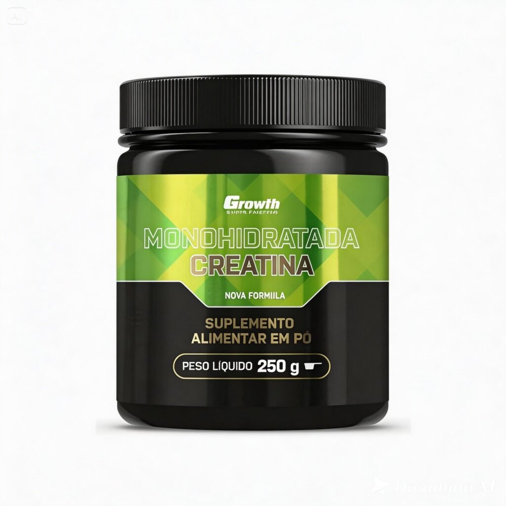 Creatina Monohidratada Growth Supplements 250g - Suplemento em P&oacute;.