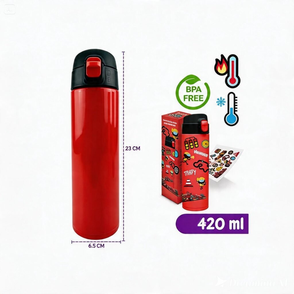 "Garrafa de Inox 420ml com Adesivos DIY Personaliz&aacute;vel".